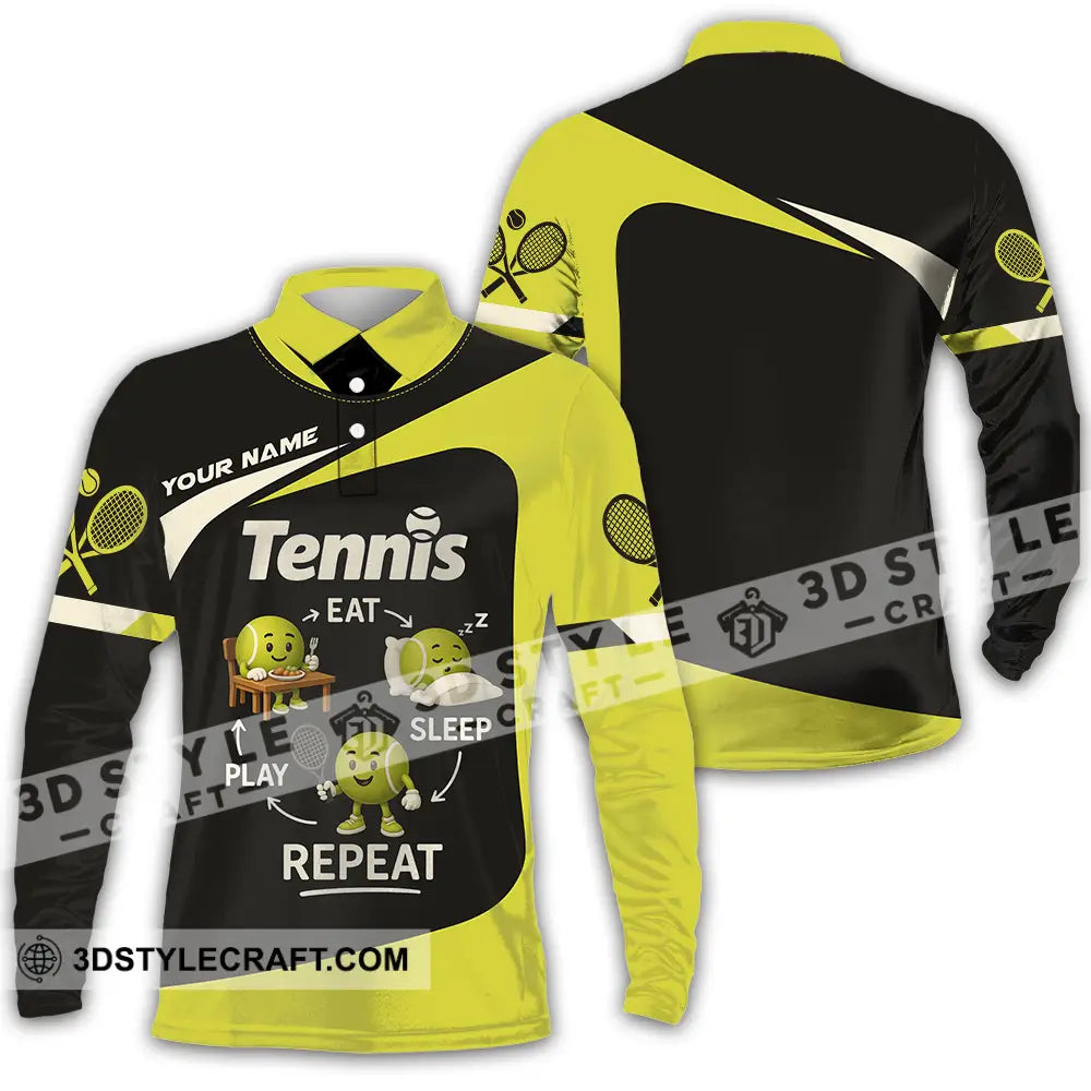 Unisex Shirt - Custom Tennis Shirt Long Sleeve Polo / S T-shirt