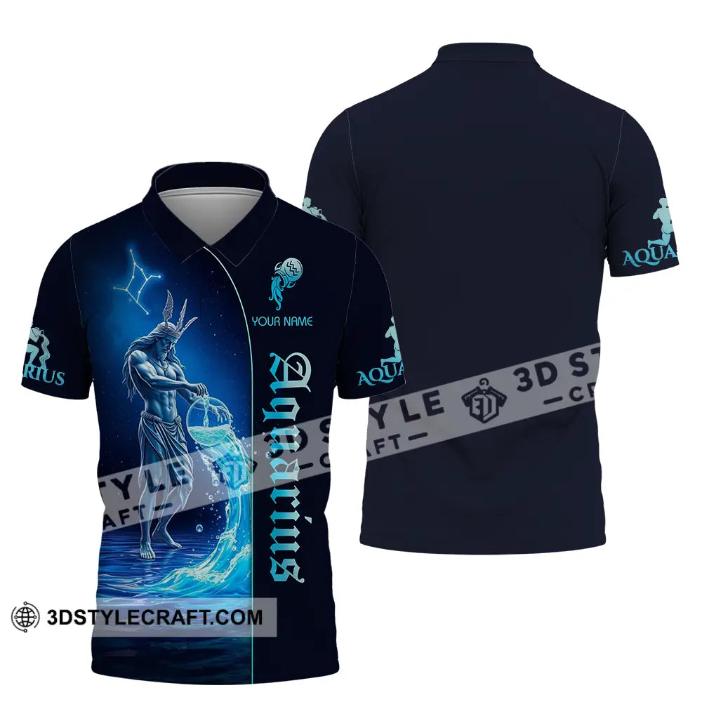 Unisex Shirt - Custom Text Aquarius Polo / S T-Shirt