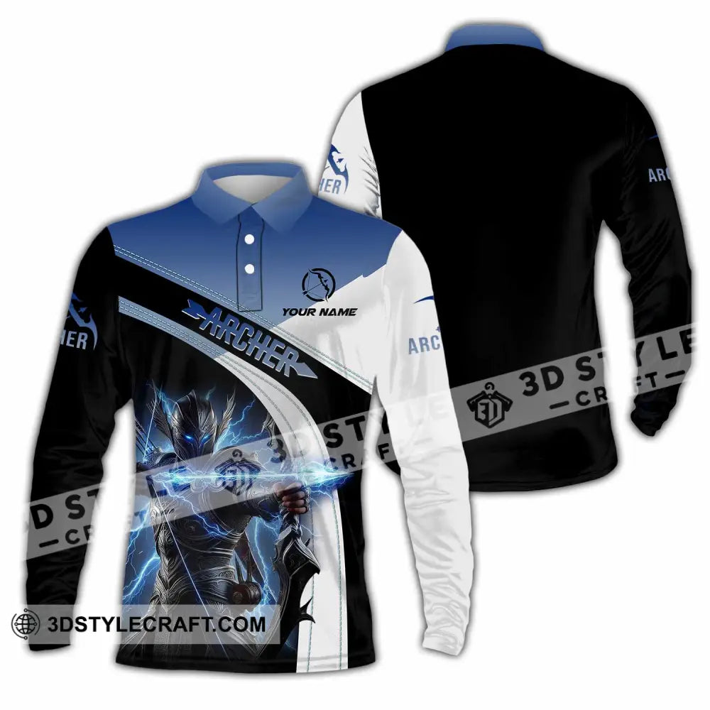 Unisex Shirt - Custom Text Shirt Archer Shirt Long Sleeve Polo / S T-shirt