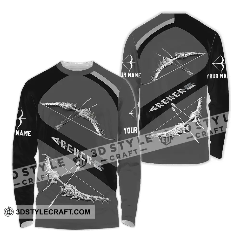 Unisex Shirt - Custom Text Archer Long Sleeve / S T-Shirt