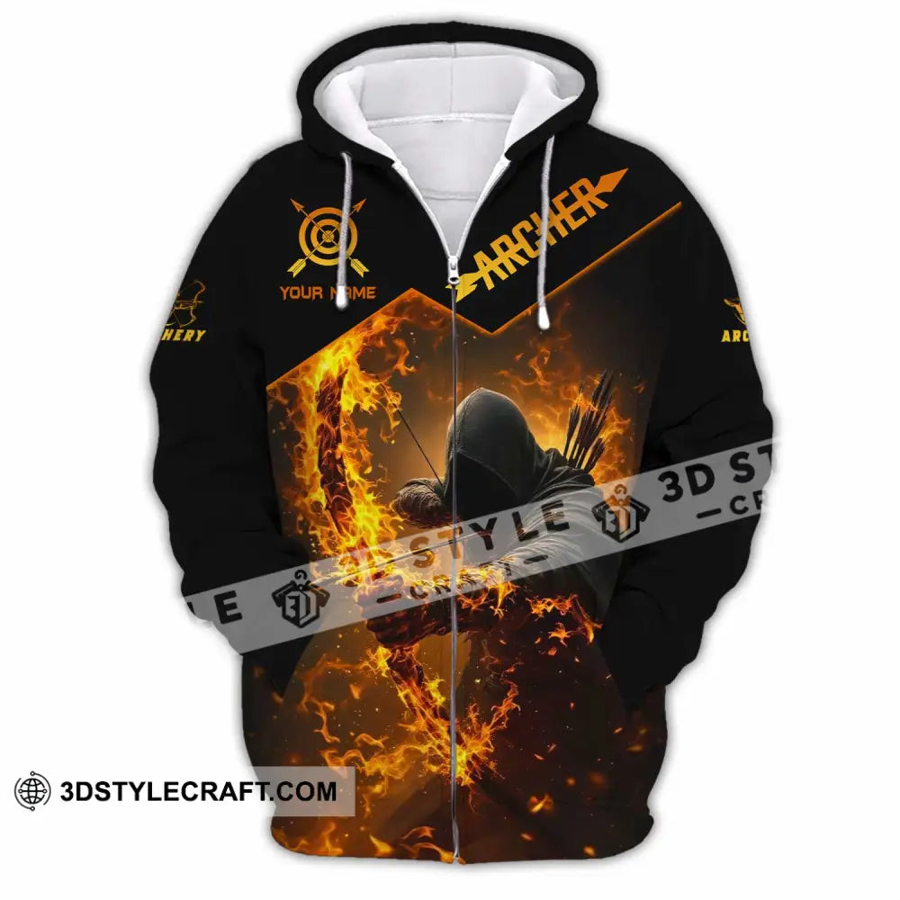 Unisex Shirt - Custom Text Shirt Archer Zipper Hoodie / S T-shirt