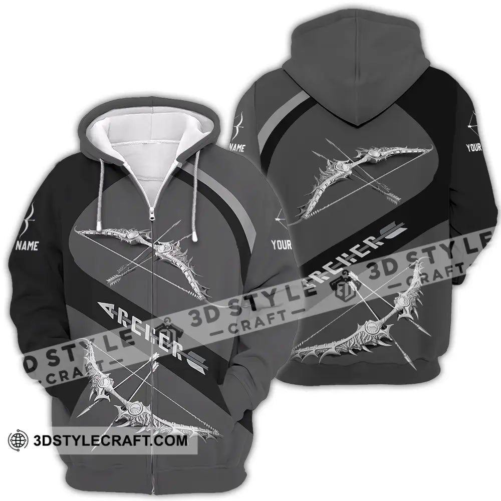 Unisex Shirt - Custom Text Archer Zipper Hoodie / S T-Shirt