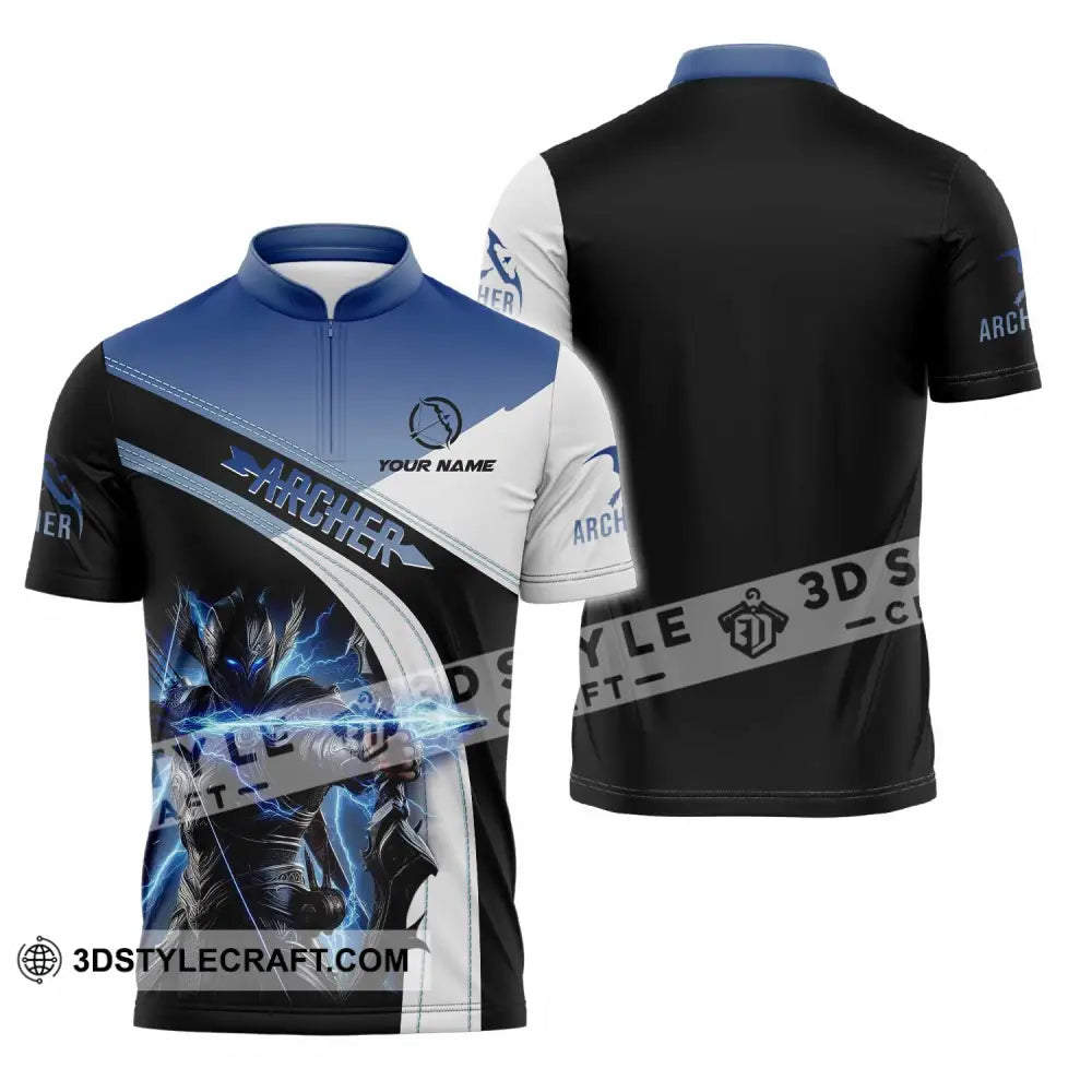 Unisex Shirt - Custom Text Shirt Archer Shirt Zipper Polo Shirt / S T-shirt