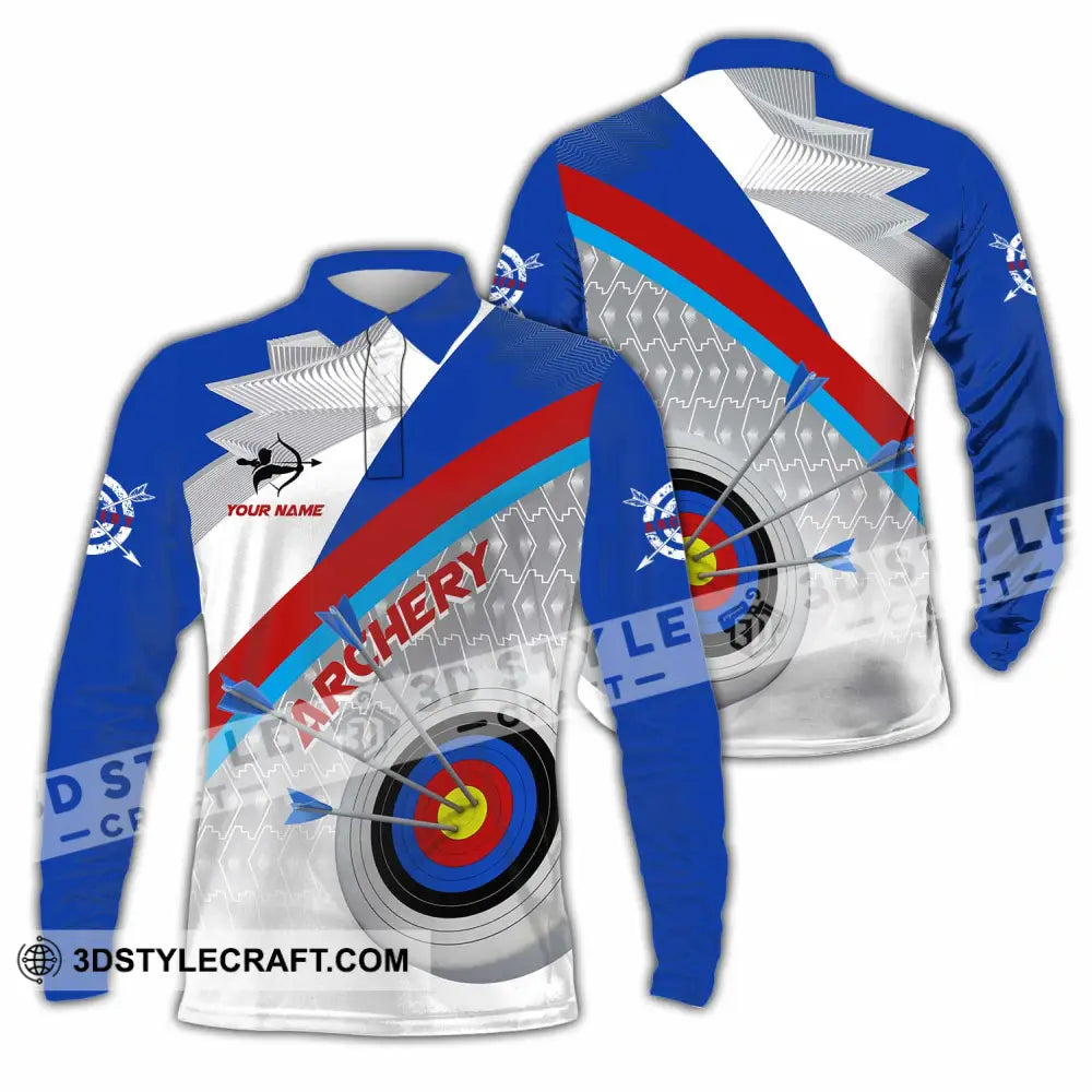 Unisex Shirt - Custom Text Shirt Archery Shirt Long Sleeve Polo / S T-shirt