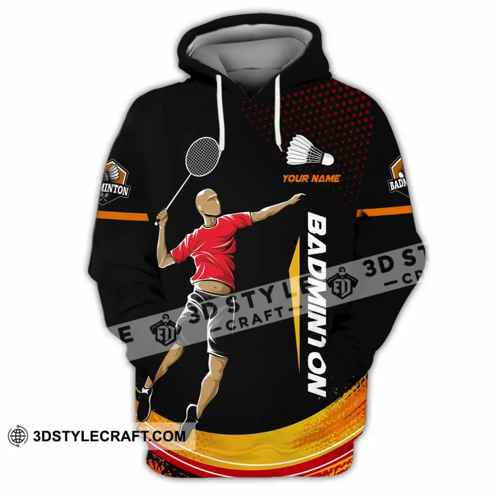 Unisex Shirt - Custom Text Shirt Badminton Hoodie / S T-shirt