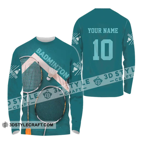 Unisex Shirt - Custom Text Shirt, Badminton Shirt style option 4