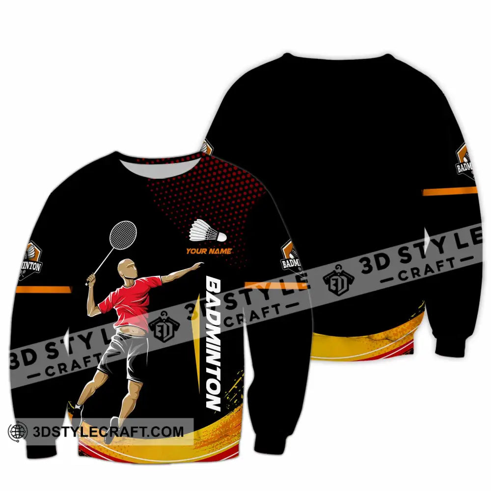 Unisex Shirt - Custom Text Shirt Badminton Long Sleeve / S T-shirt