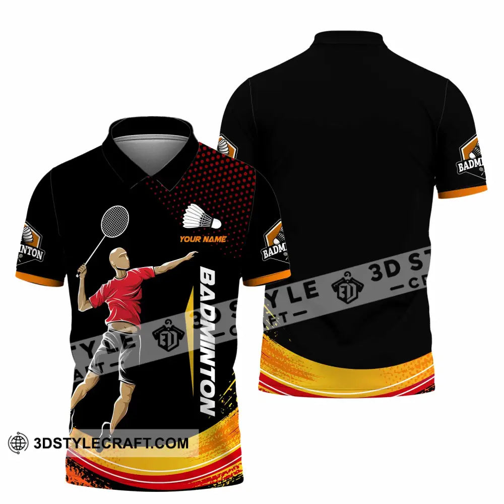 Unisex Shirt - Custom Text Shirt Badminton Polo Shirt / S T-shirt