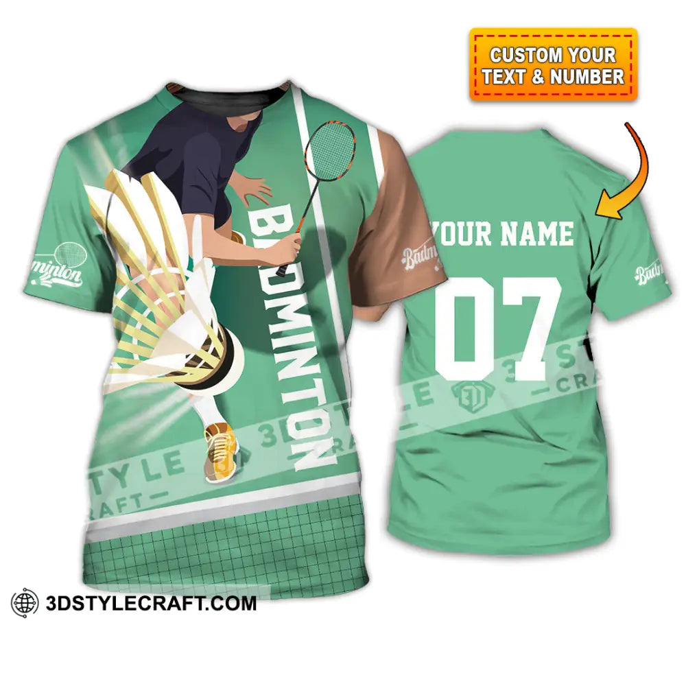 Unisex Shirt - Custom Text Shirt Badminton Shirt T-shirt