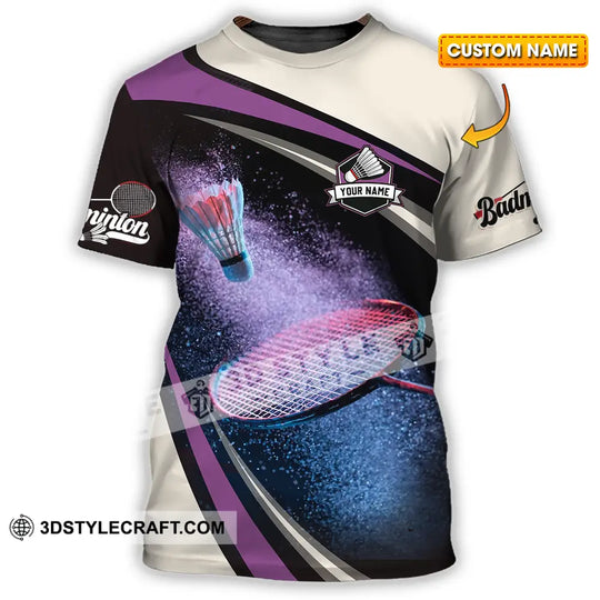 Unisex Shirt - Custom Text Shirt Badminton style option 1