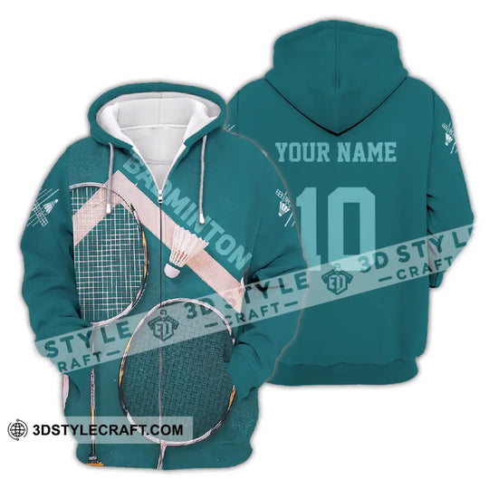 Unisex Shirt - Custom Text Shirt, Badminton Shirt style option 2