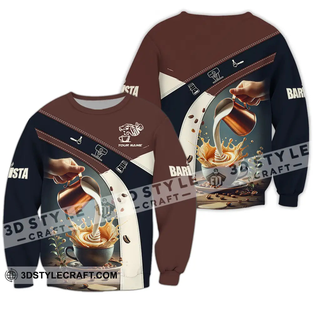 Unisex Shirt - Custom Text Barista Long Sleeve / S T-Shirt