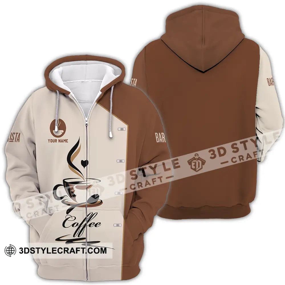 Unisex Shirt - Custom Text Shirt Barista Shirt Zipper Hoodie / S T-shirt