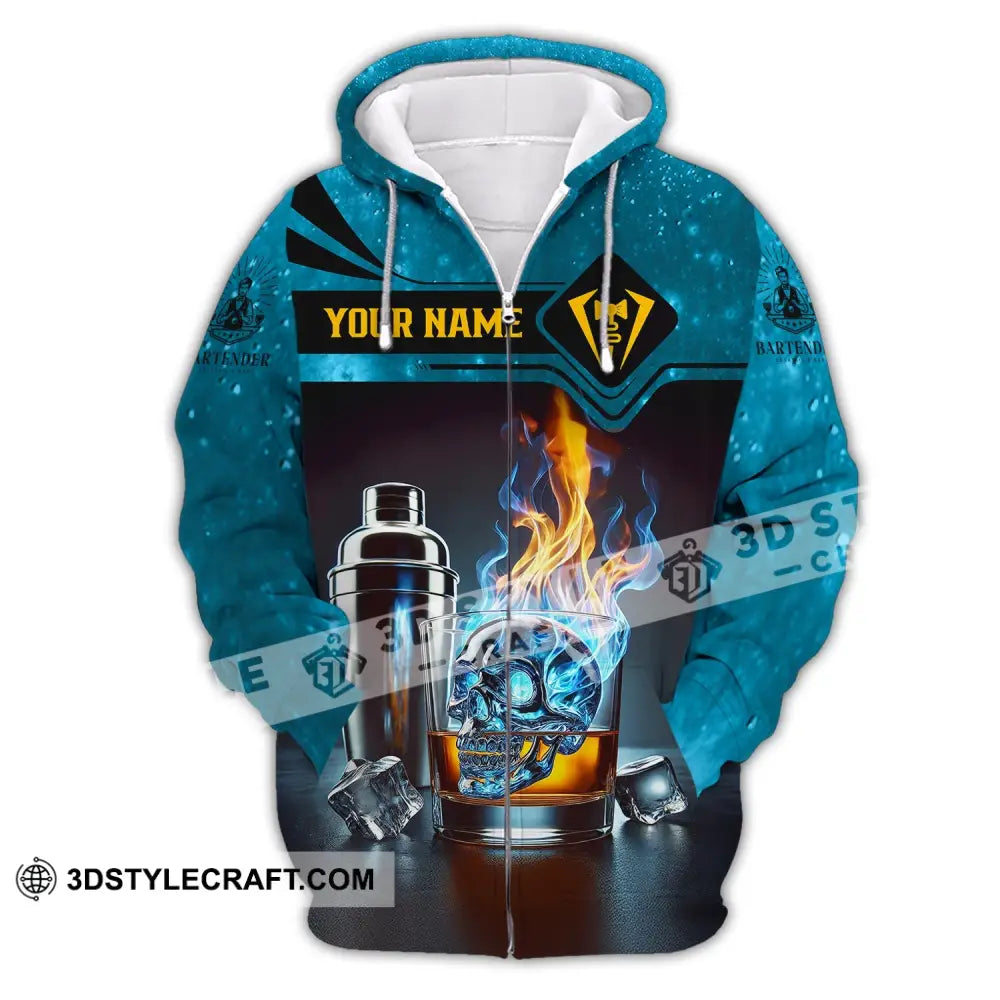 Unisex Shirt - Custom Text Bartender Zipper Hoodie / S T-Shirt