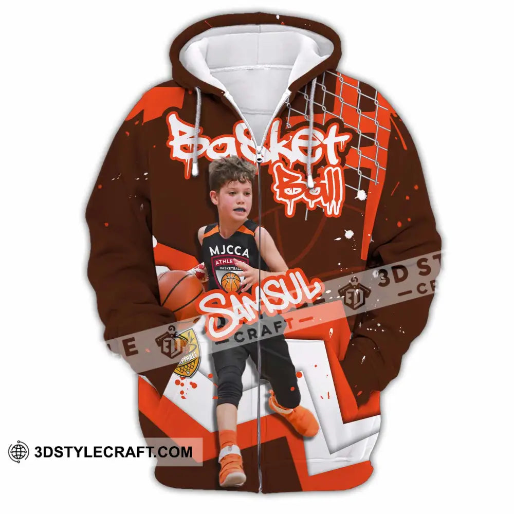 Unisex Shirt - Custom Text Shirt Basketball Shirt - Zipper Hoodie / S - T-shirt