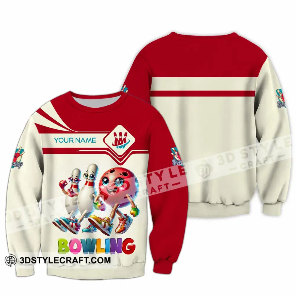 Unisex Shirt - Custom Text Shirt Bowling Cute Shirt Long Sleeve / S T-shirt
