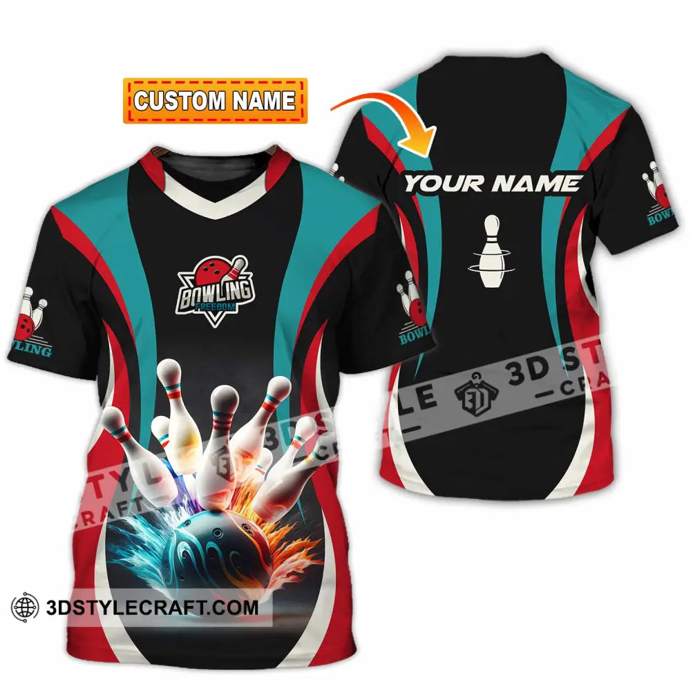 Unisex Shirt - Custom Text Shirt Bowling Freedom Shirt T-shirt
