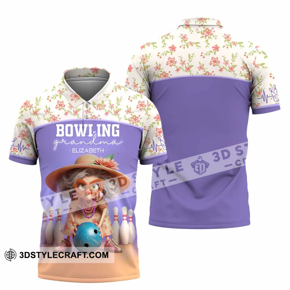 Unisex Shirt - Custom Text Shirt Bowling Grandma Shirt Polo Shirt / S T-shirt