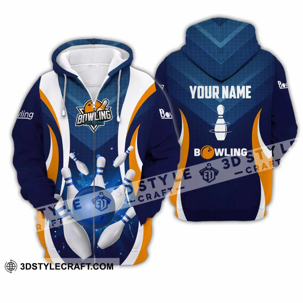 Unisex Shirt - Custom Text Shirt Bowling Shirt Zipper Hoodie / S T-shirt