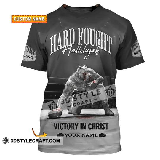 Unisex Shirt - Custom Text Shirt Boxing, Hard Fought Hallelujah style option 1