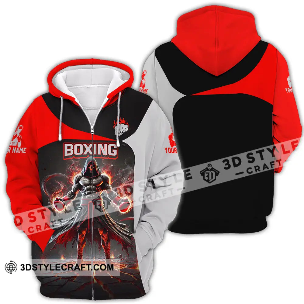 Unisex Shirt - Custom Text Boxing Zipper Hoodie / S T-Shirt