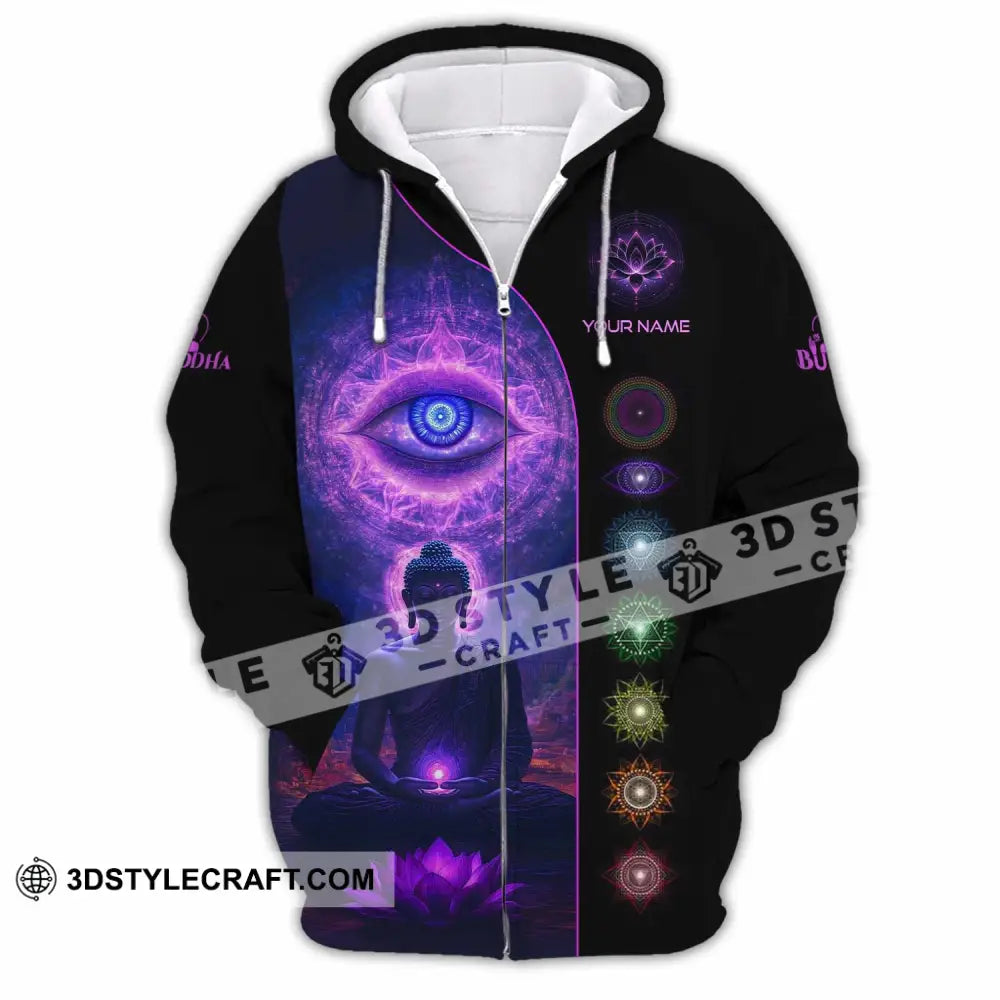 Unisex Shirt - Custom Text Shirt Buddha Zipper Hoodie / S T-shirt