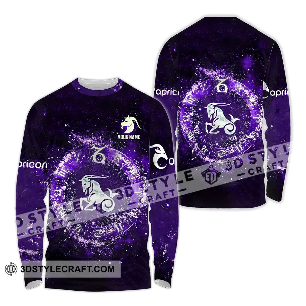 Unisex Shirt - Custom Text Capricorn Long Sleeve / S T-Shirt