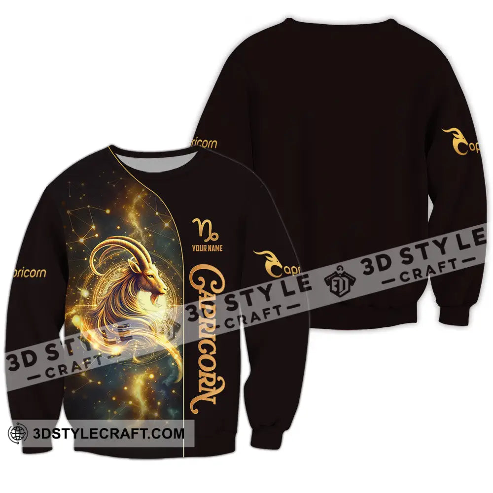 Unisex Shirt - Custom Text Capricorn Long Sleeve / S T-Shirt