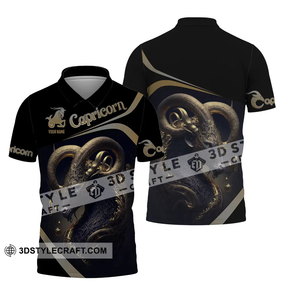 Unisex Shirt - Custom Text Capricorn Polo / S T-Shirt