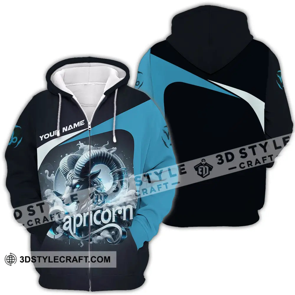 Unisex Shirt - Custom Text Shirt Capricorn Zipper Hoodie / S T-shirt