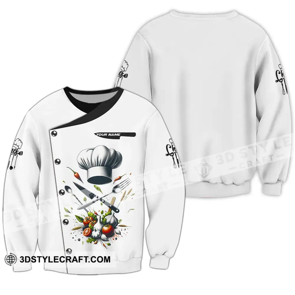 Unisex Shirt - Custom Text Chef Long Sleeve / S T-Shirt