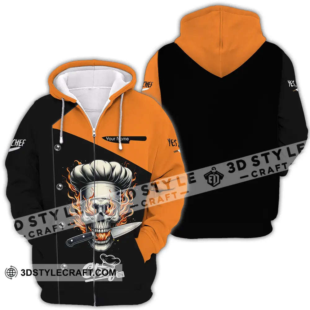 Unisex Shirt - Custom Text Chef Zipper Hoodie / S T-Shirt