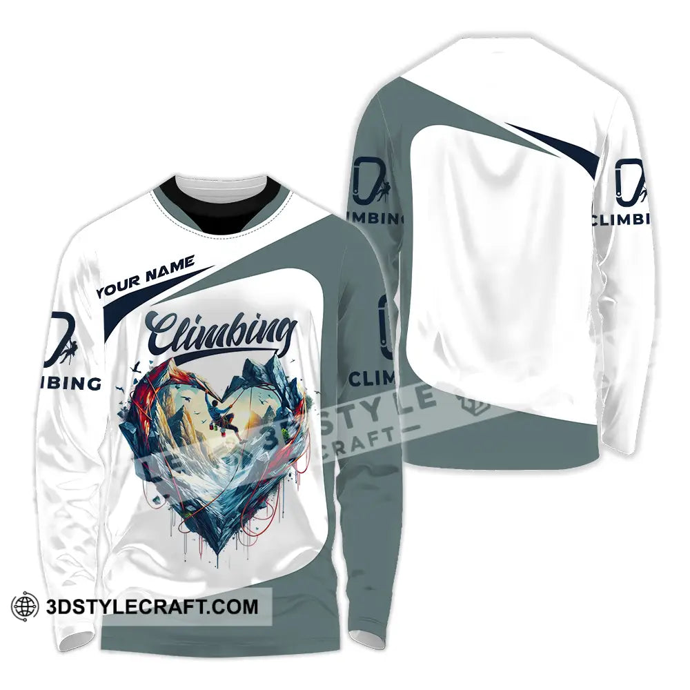 Unisex Shirt - Custom Text Climbing Heart Long Sleeve / S T-Shirt