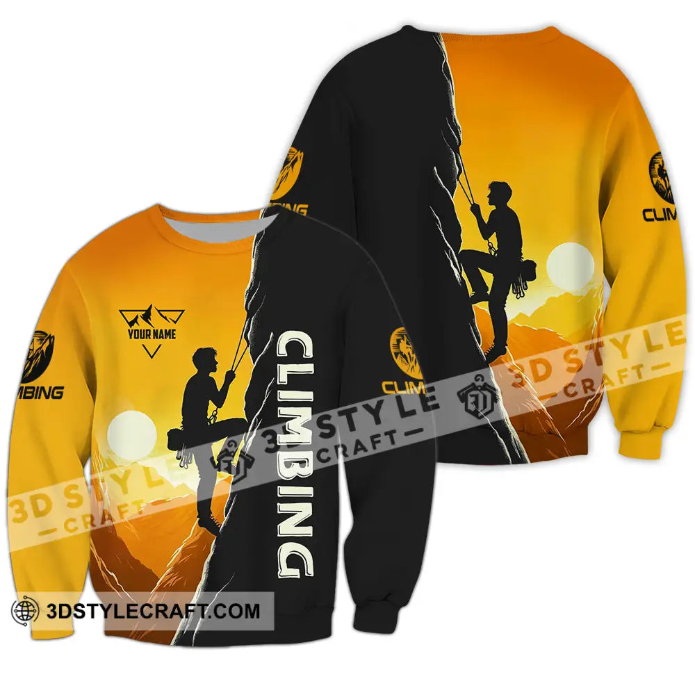 Unisex Shirt - Custom Text Climbing Long Sleeve / S T-Shirt