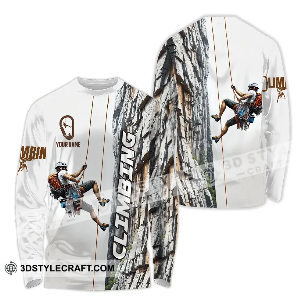 Unisex Shirt - Custom Text Climbing Long Sleeve / S T-Shirt