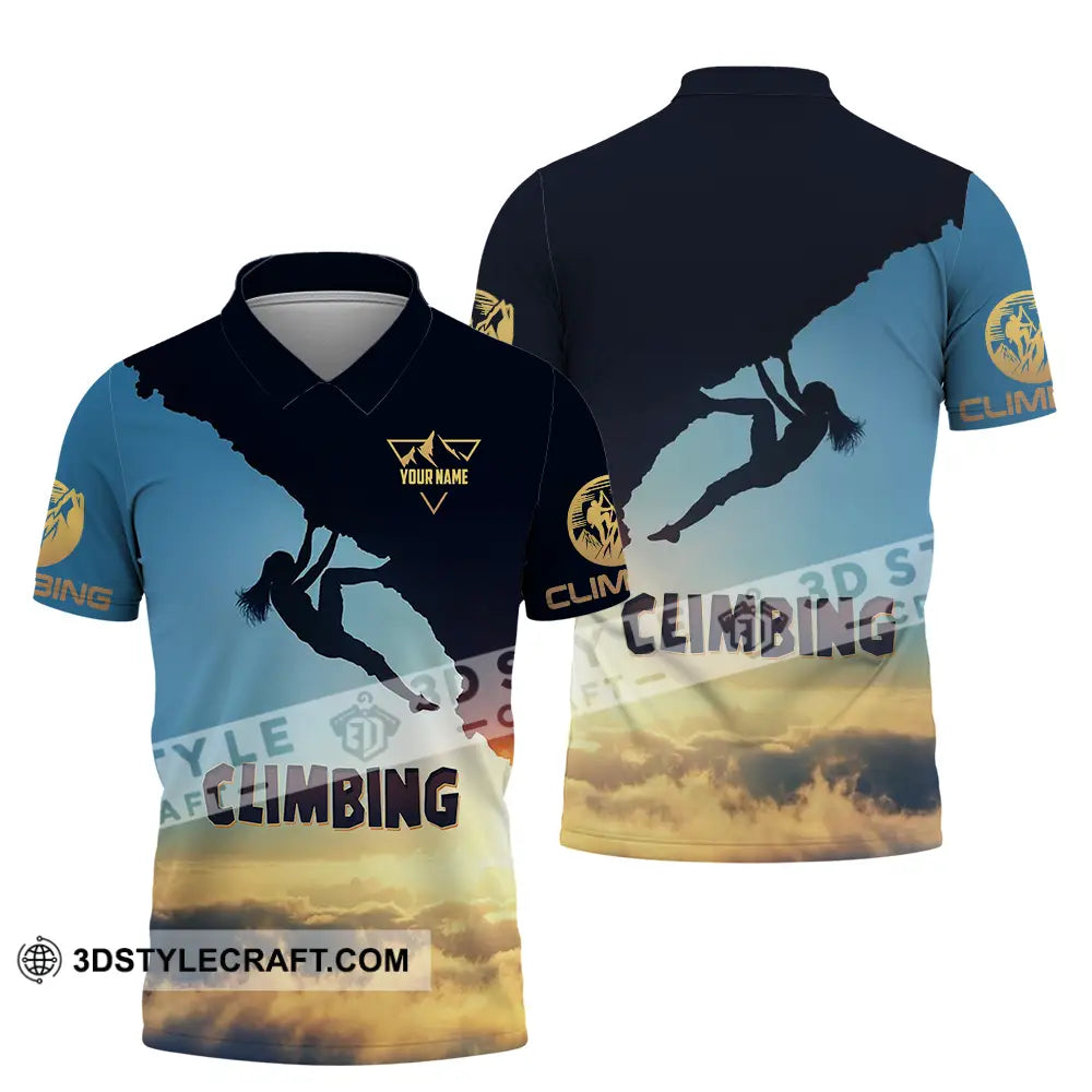 Unisex Shirt - Custom Text Climbing Polo / S T-Shirt