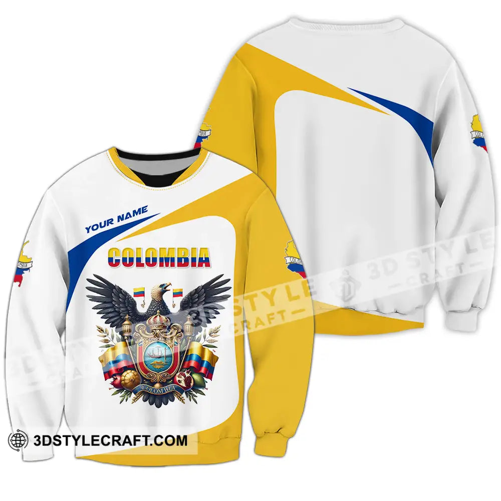 Unisex Shirt - Custom Text Colombia Long Sleeve / S T-Shirt