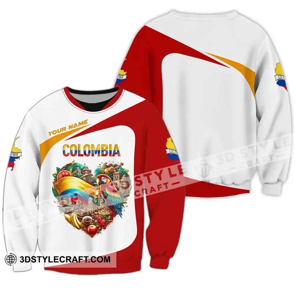 Unisex Shirt - Custom Text Colombia Long Sleeve / S T-Shirt