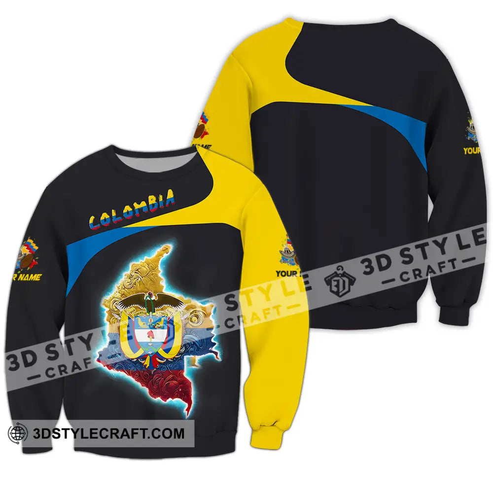 Unisex Shirt - Custom Text Colombia Long Sleeve / S T-Shirt