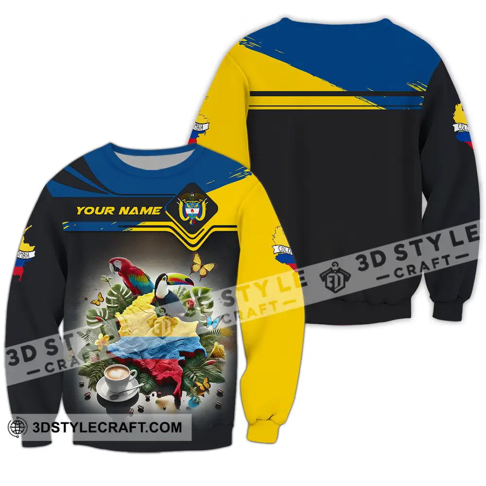 Unisex Shirt - Custom Text Colombia Long Sleeve / S T-Shirt