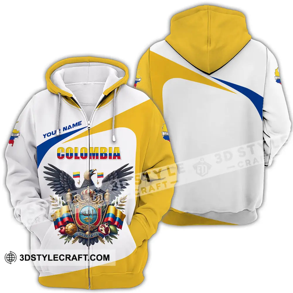 Unisex Shirt - Custom Text Colombia Zipper Hoodie / S T-Shirt
