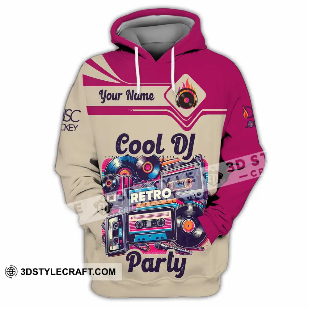 Unisex Shirt - Custom Text Shirt Cool DJ Retro Party Shirt Hoodie / S T-shirt
