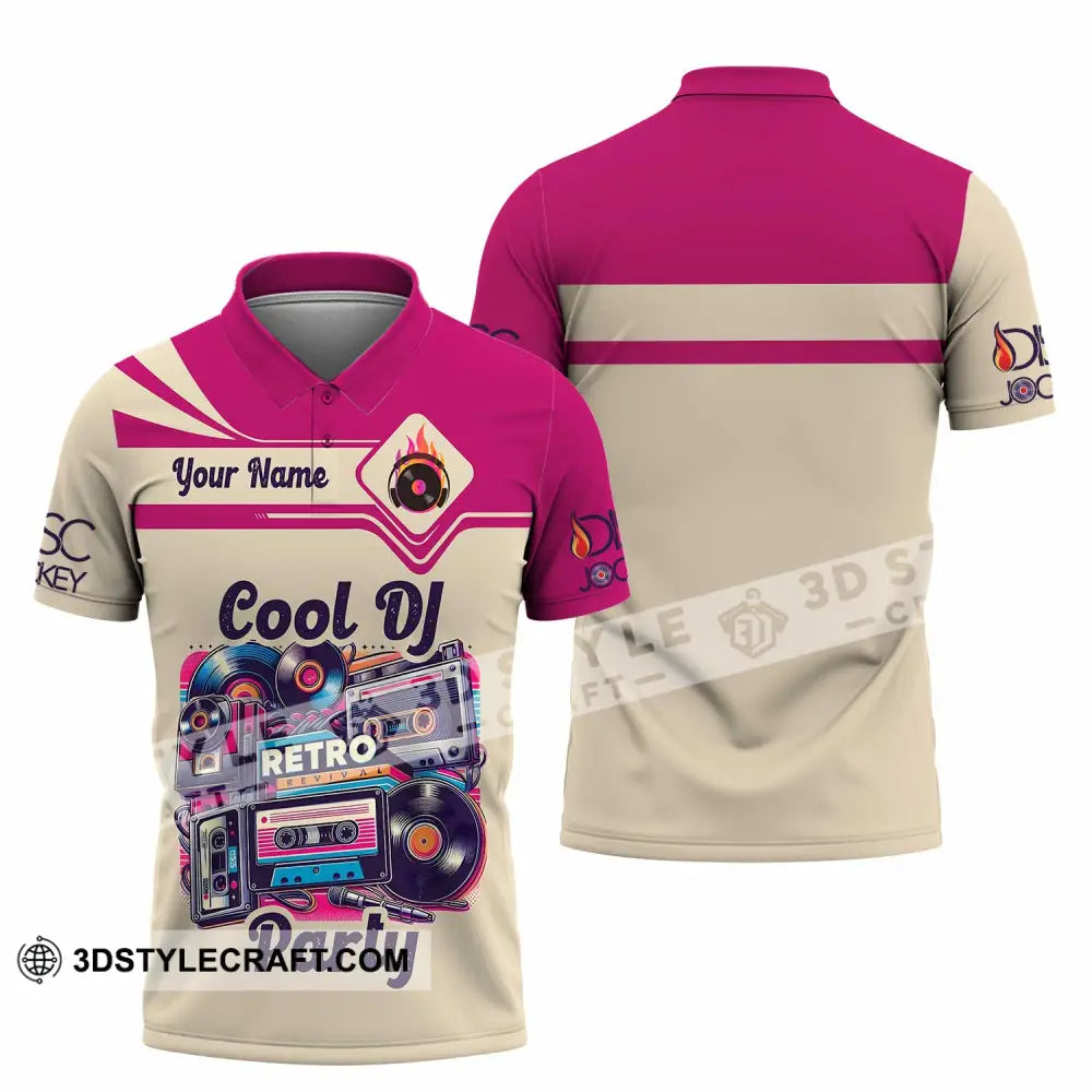 Unisex Shirt - Custom Text Shirt Cool DJ Retro Party Shirt Polo Shirt / S T-shirt