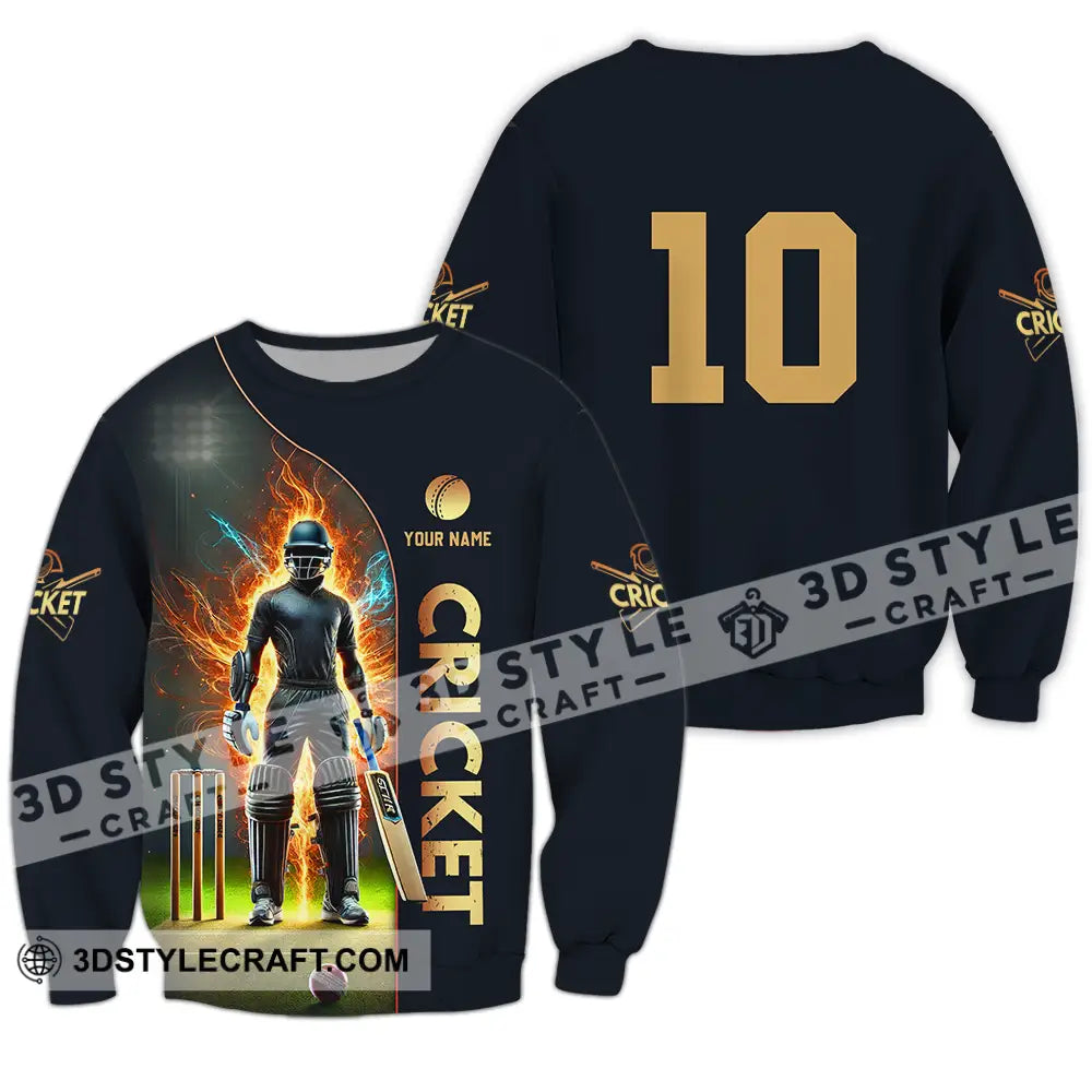 Unisex Shirt - Custom Text Shirt Cricket Shirt Long Sleeve / S T-shirt