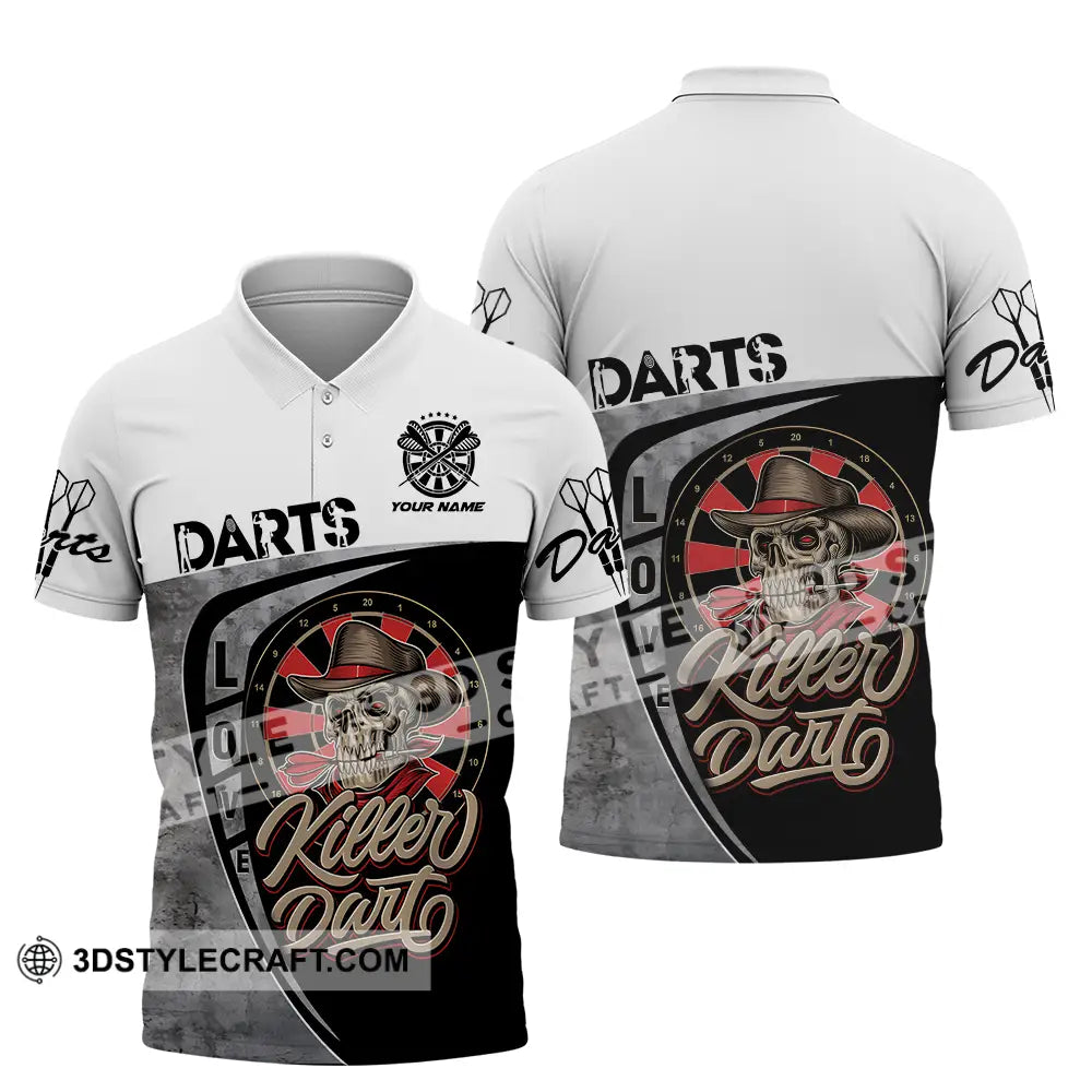 Unisex Shirt - Custom Text Darts Player Sport Killer Polo / S T-Shirt