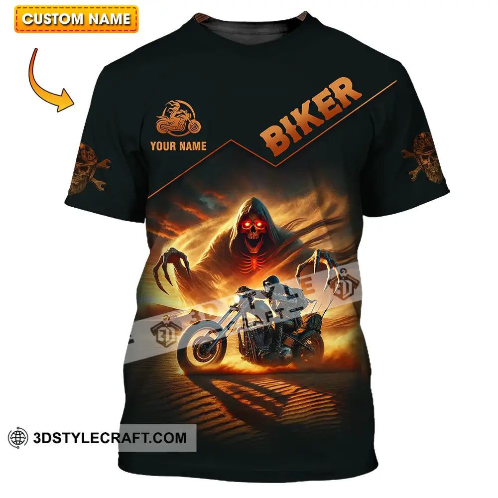 Unisex Shirt - Custom Text Death Biker T-Shirt / S T-Shirt