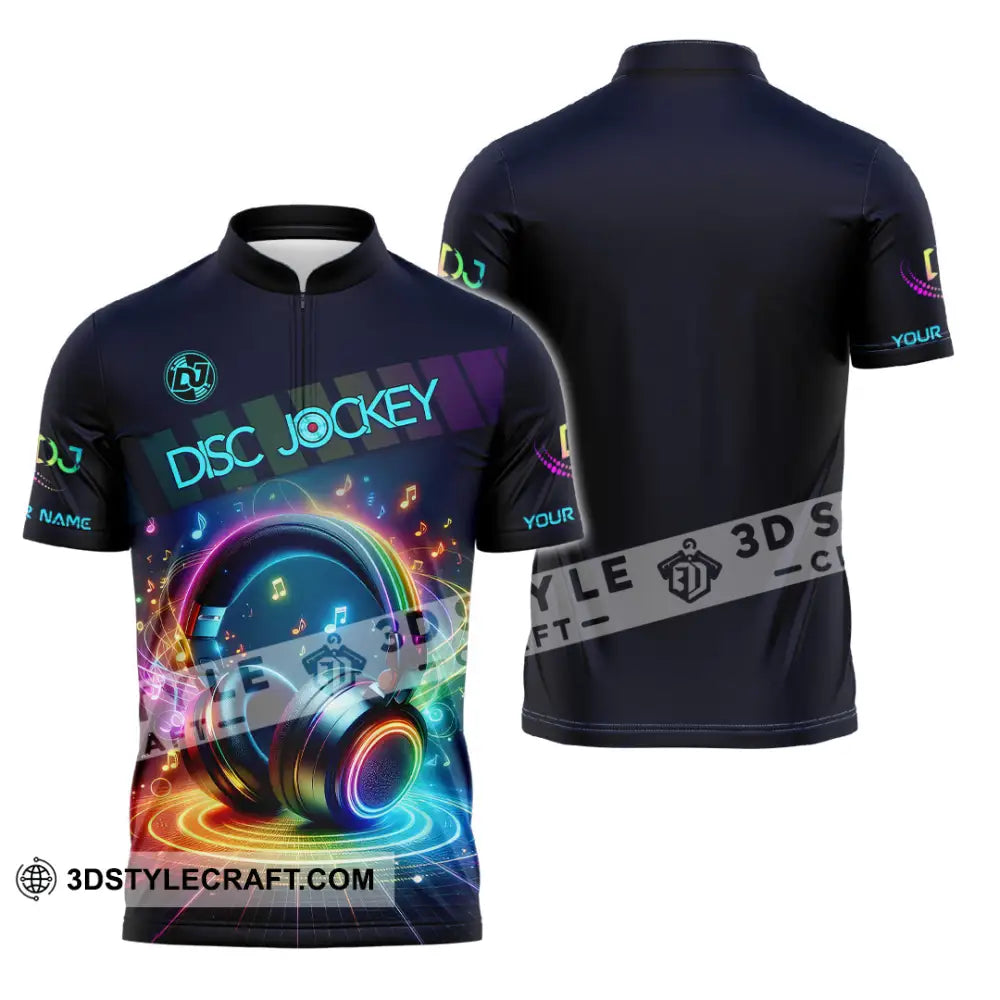 Unisex Shirt - Custom Text Dis Jockey Shirt Zipper Polo Shirt / S T-shirt