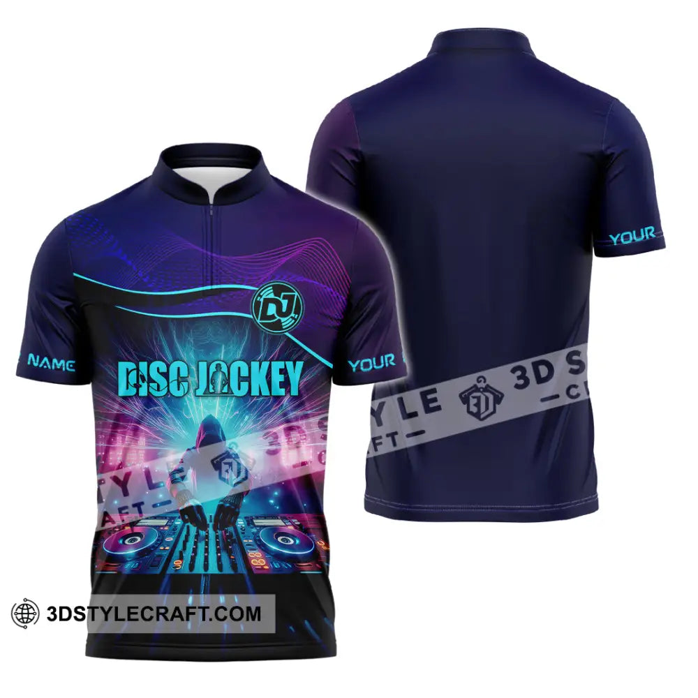 Unisex Shirt - Custom Text Dis Jockey Shirt Zipper Polo Shirt / S T-shirt