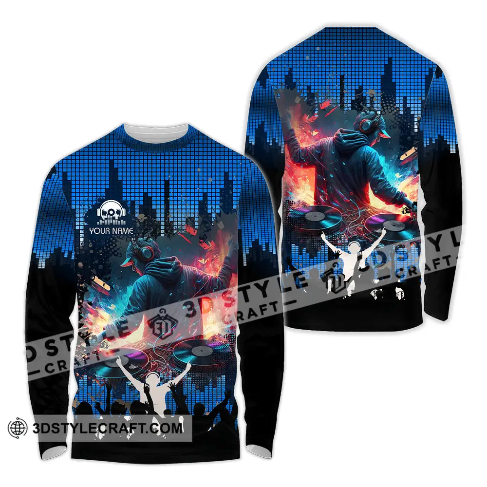 Unisex Shirt - Custom Text Disc Jockey Long Sleeve / S T-Shirt