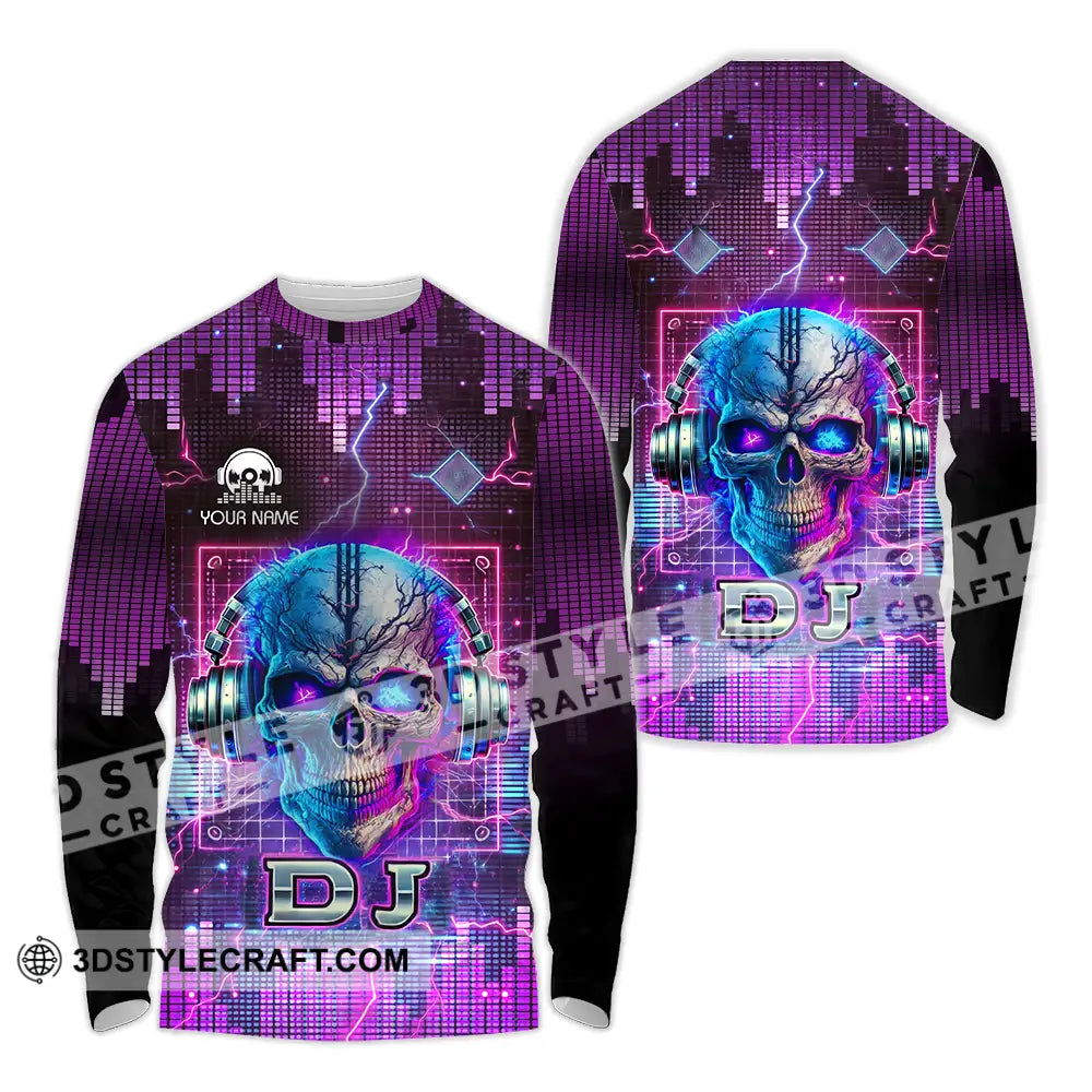 Unisex Shirt - Custom Text Disc Jockey Long Sleeve / S T-Shirt